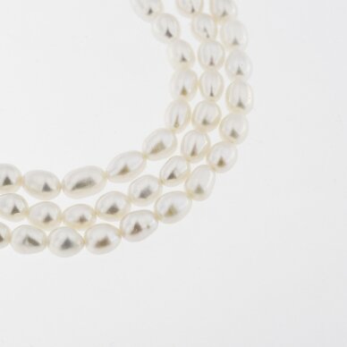 Freshwater Pearl, Cultured, B+ Grade, Rice Bead, White, 35-36 cm/strand, about 4-5 mm
