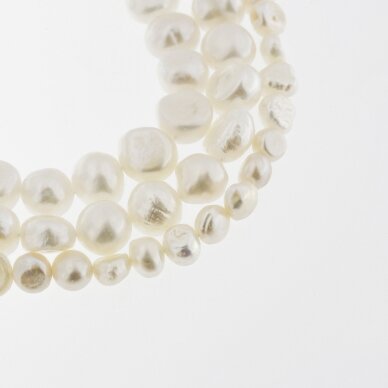 Freshwater Pearl, Cultured, C Grade, Potato Bead, White, 35-36 cm/strand, about 6-7, 9-10 mm Freshwater Pearl, Cultured, C Grade, Potato Bead, White, 35-36 cm/strand, about 6-7, 9-10 mm