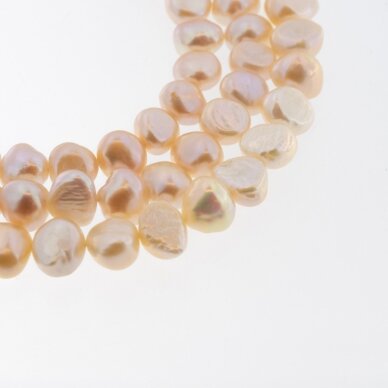 Freshwater Pearl, Cultured, C Grade, Potato Bead, Peach, 35-36 cm/strand, about 6-7, 9-10 mm Freshwater Pearl, Cultured, C Grade, Potato Bead, Peach, 35-36 cm/strand, about 6-7, 9-10 mm