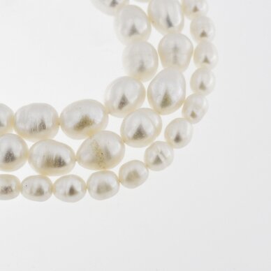 Freshwater Pearl, Cultured, C Grade, Rice Bead, White, 35-36 cm/strand, about 6-7, 8-9, 9-10, 11-12 mm