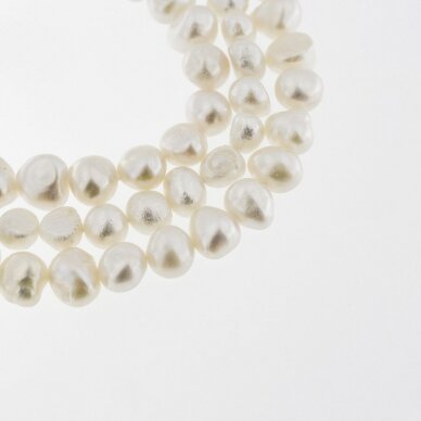 Freshwater Pearl, Cultured, CD Grade, Potato Bead, White, 35-36 cm/strand, about 7-8, 8-9 mm