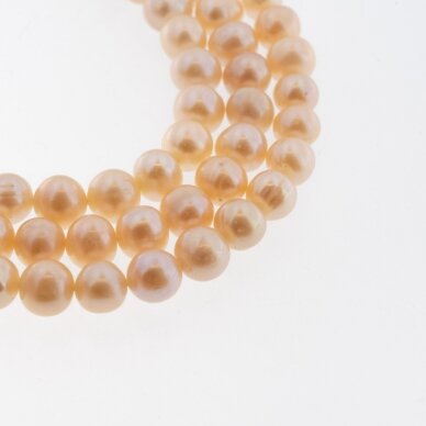 Freshwater Pearl, Cultured, CD Grade, Semi-round Bead, Peach, 35-36 cm/strand, about 2, 5-6, 7-8, 8-9, 9-10 mm