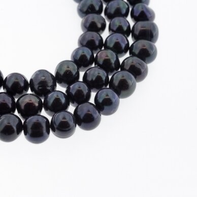 Słodkowodne perły, CD jakość, półokrągły kształt, pawie niebieskie kolor (malowany), 35-36 cm/nić, około 2, 5-6, 7-8, 8-9, 9-10 mm