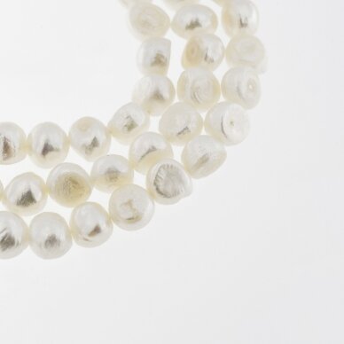 Freshwater Pearl, Cultured, D Grade, Potato Bead, White, 35-36 cm/strand, about 6-7, 9-10 mm