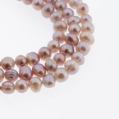 Freshwater Pearl, Cultured, D Grade, Semi-round Bead, Mauve, 35-36 cm/strand, about 6-7, 7-8, 8-9, 9-10, 11-12 mm Freshwater Pearl, Cultured, D Grade, Semi-round Bead, Mauve, 35-36 cm/strand, about 6-7, 7-8, 8-9, 9-10, 11-12 mm