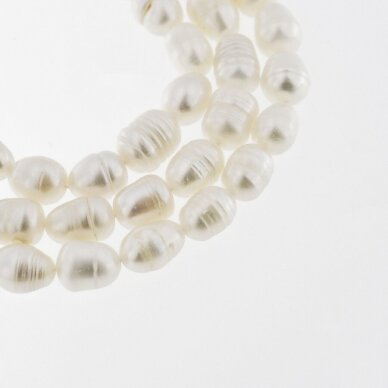 Freshwater Pearl, Cultured, D Grade, Rice Bead, White, 35-36 cm/strand, about 8-9 mm