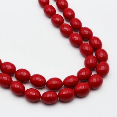 Shell Pearl, Reconstituted, B Grade, Oval Bead, Red, 39 cm/strand, about 19x17 mm Shell Pearl, Reconstituted, B Grade, Oval Bead, Red, 39 cm/strand, about 19x17 mm