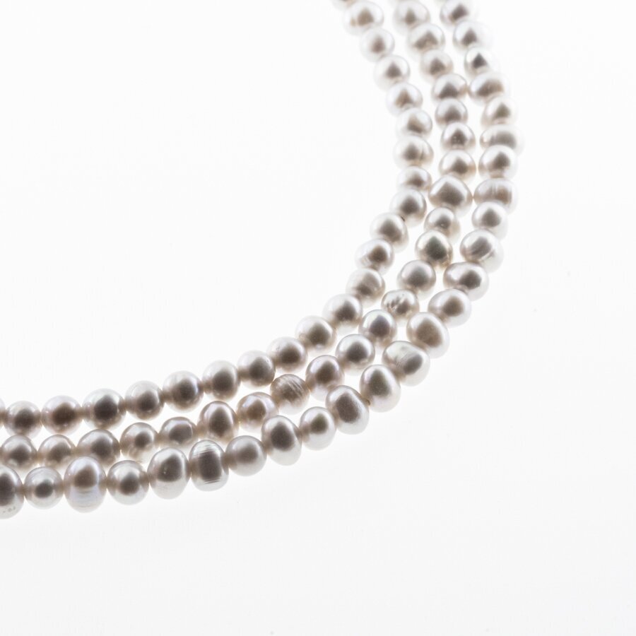 Freshwater Pearl, Cultured, B+ Grade, Semi-round Bead, Grey (dyed), 35-36 cm/strand, about 2, 2-3, 4, 6-7 mm