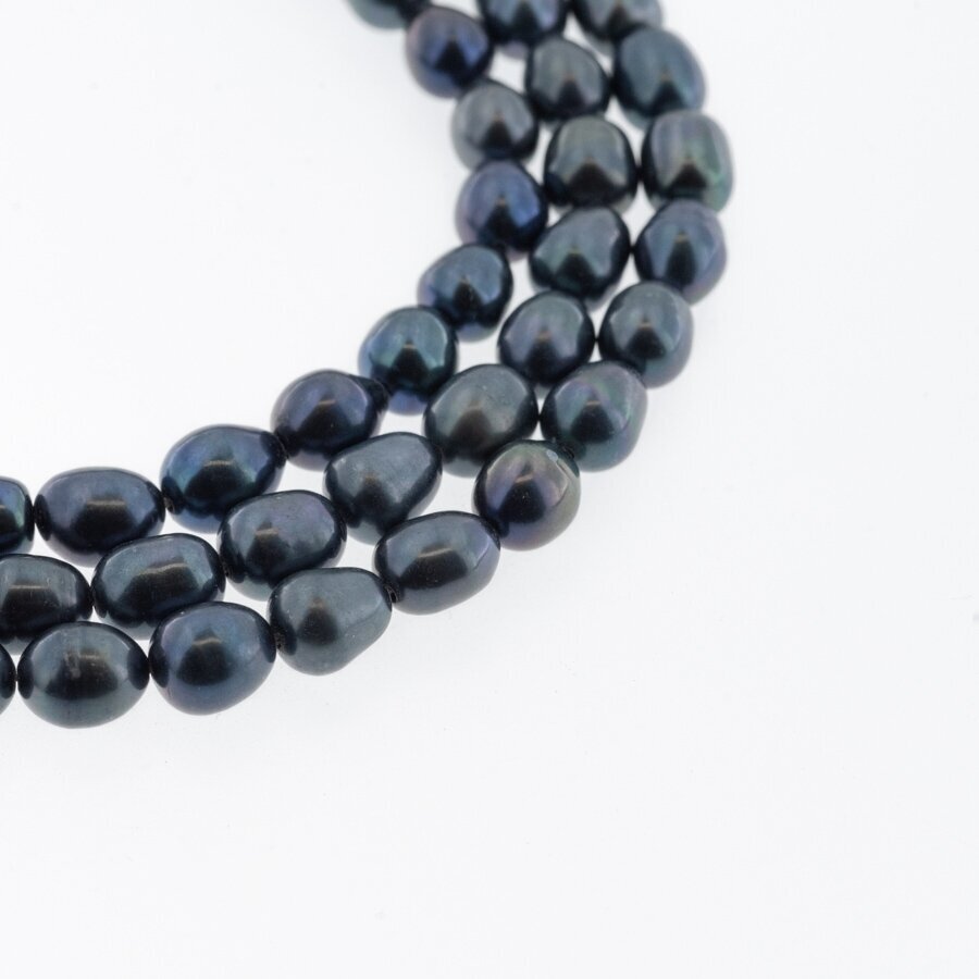 Freshwater Pearl, Cultured, BC Grade, Rice Bead, Peacock Green (dyed), 35-36 cm/strand, about 2, 4-5, 6-7, 7-8, 10-11, 11-12 mm