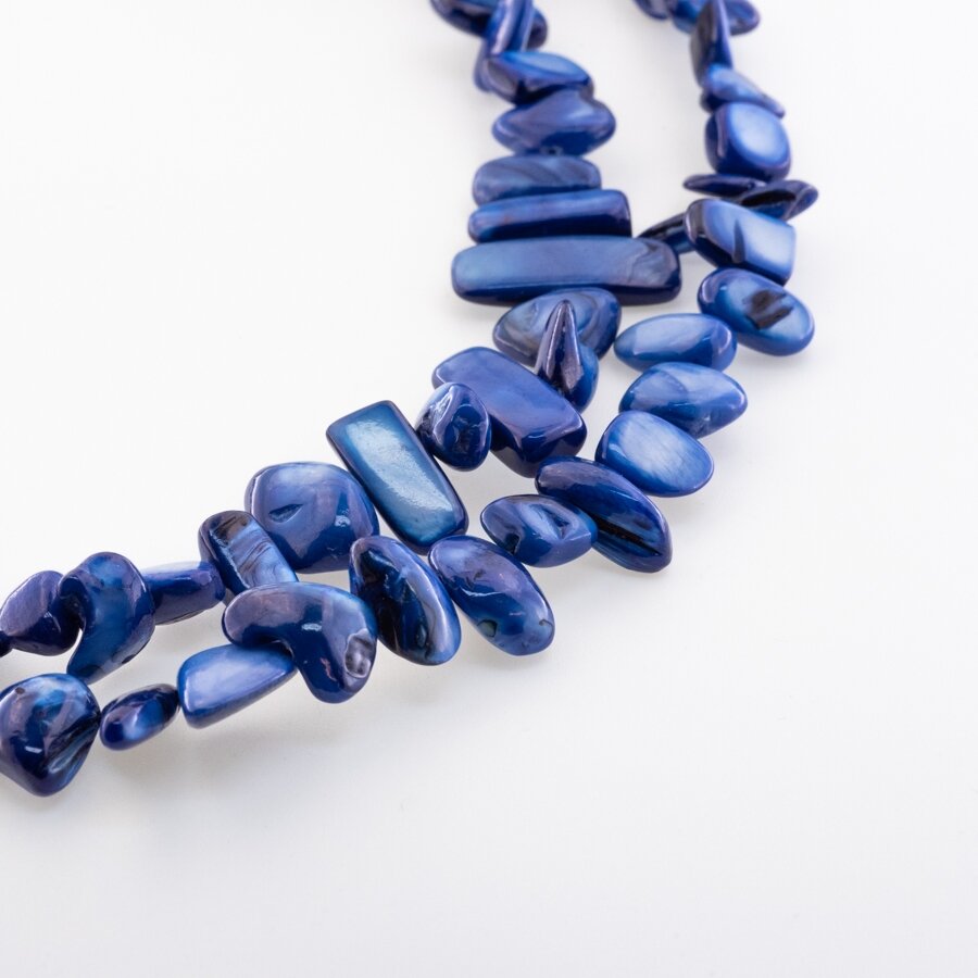 Mother-of-pearl Shell, Natural, B Grade, Dyed, Chip Bead, #04 Extra Dark Blue, 78-80 cm/strand, about 5x8-10x25 mm Mother-of-pearl Shell, Natural, B Grade, Dyed, Chip Bead, #04 Extra Dark Blue, 78-80 cm/strand, about 5x8-10x25 mm