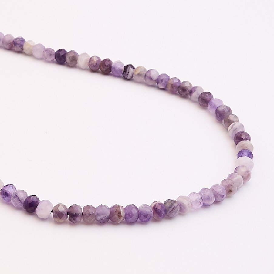 Flower Amethyst, natural, B quality, faceted, abacus rondelle bead, 37-39 cm/string, 6x4 mm Flower Amethyst, natural, B quality, faceted, abacus rondelle bead, 37-39 cm/string, 6x4 mm