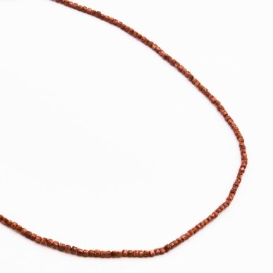 Goldstone/Aventurine Glass, synthetic, AB quality, faceted, cube bead, 37-39 cm/string, 2 mm Goldstone/Aventurine Glass, synthetic, AB quality, faceted, cube bead, 37-39 cm/string, 2 mm