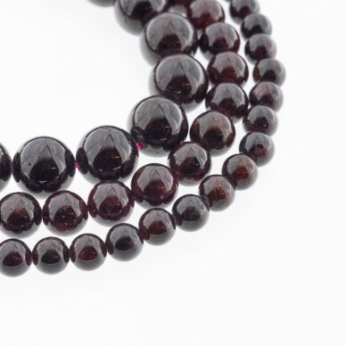 Garnet, Natural, CC Grade, Round Bead, Dark Red, 37-39 cm/strand, 4, 6, 7, 8, 9, 10, 11, 12 mm