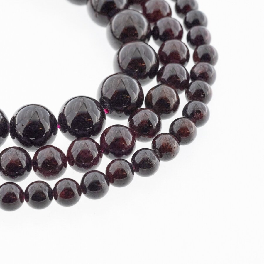 Garnet, Natural, CC Grade, Round Bead, Dark Red, 37-39 cm/strand, 4, 6, 7, 8, 9, 10, 11, 12 mm