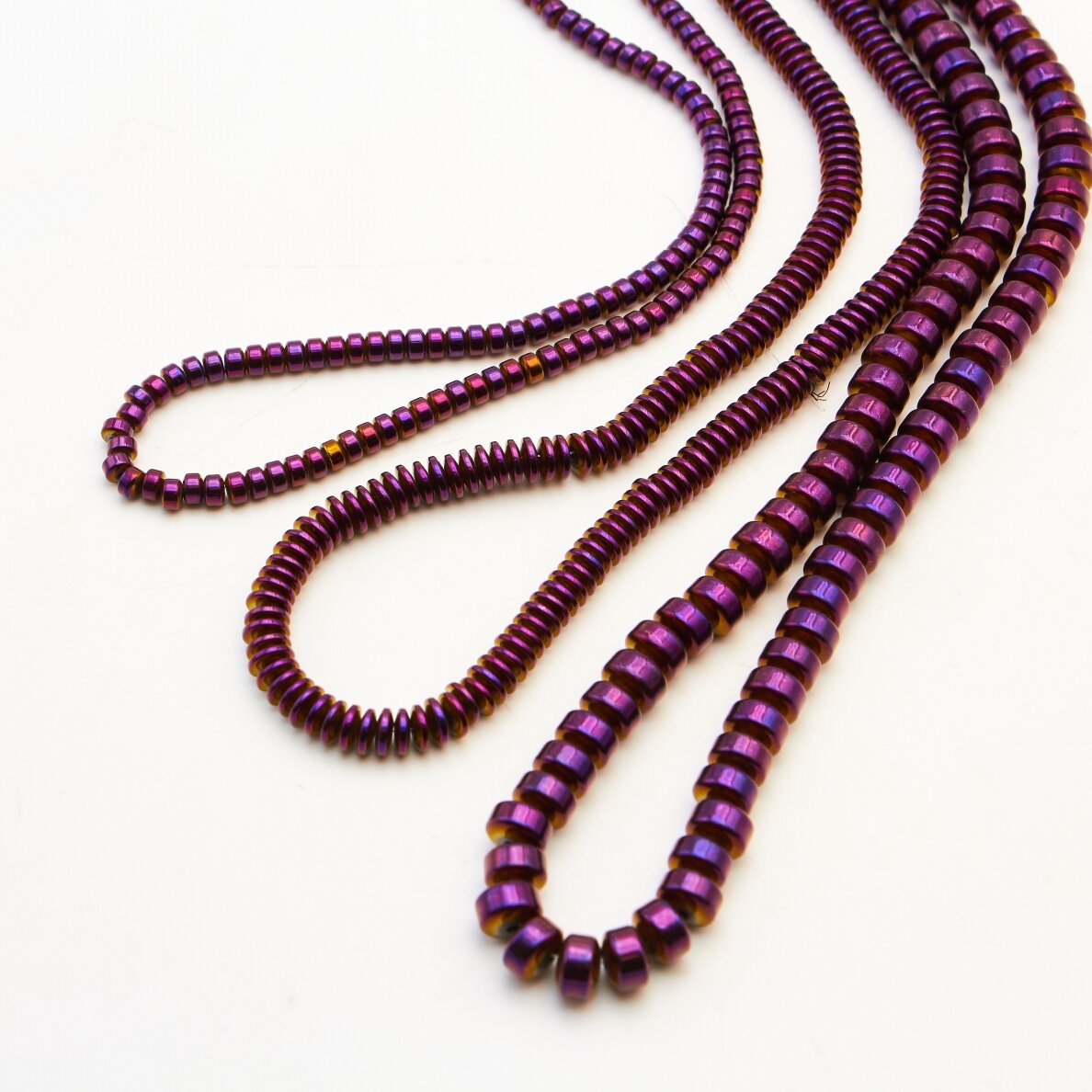 Hematite, Reconstituted, Abacus Rondelle Bead, Purple, 39-40 cm/strand, 3x2 mm