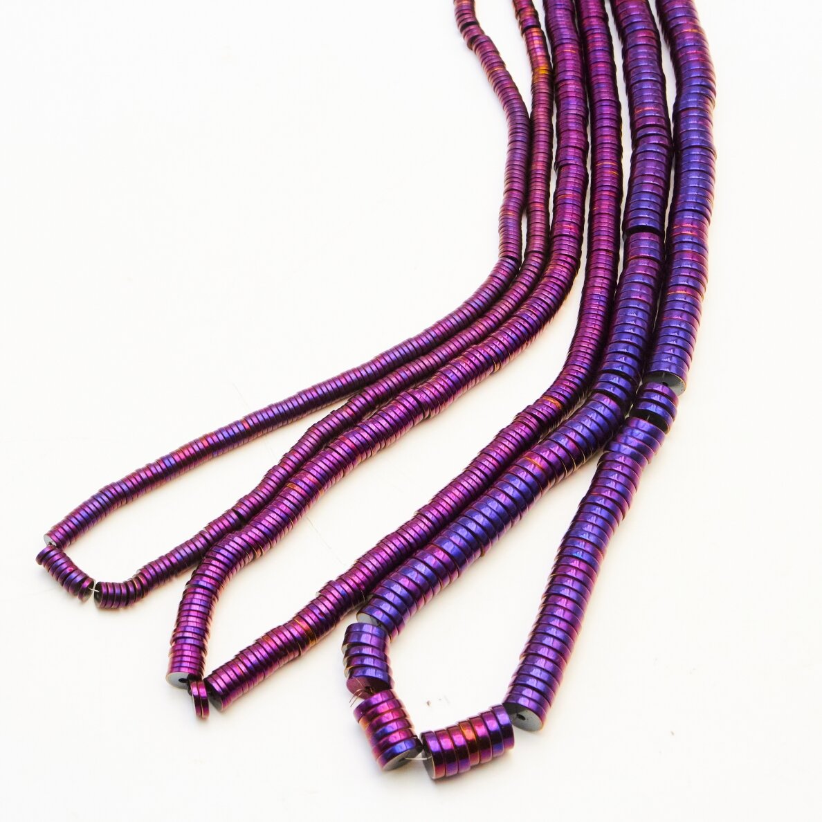 Hematite, Reconstituted, Heishi Rondelle Bead, Purple, 39-40 cm/strand, 2x1 mm