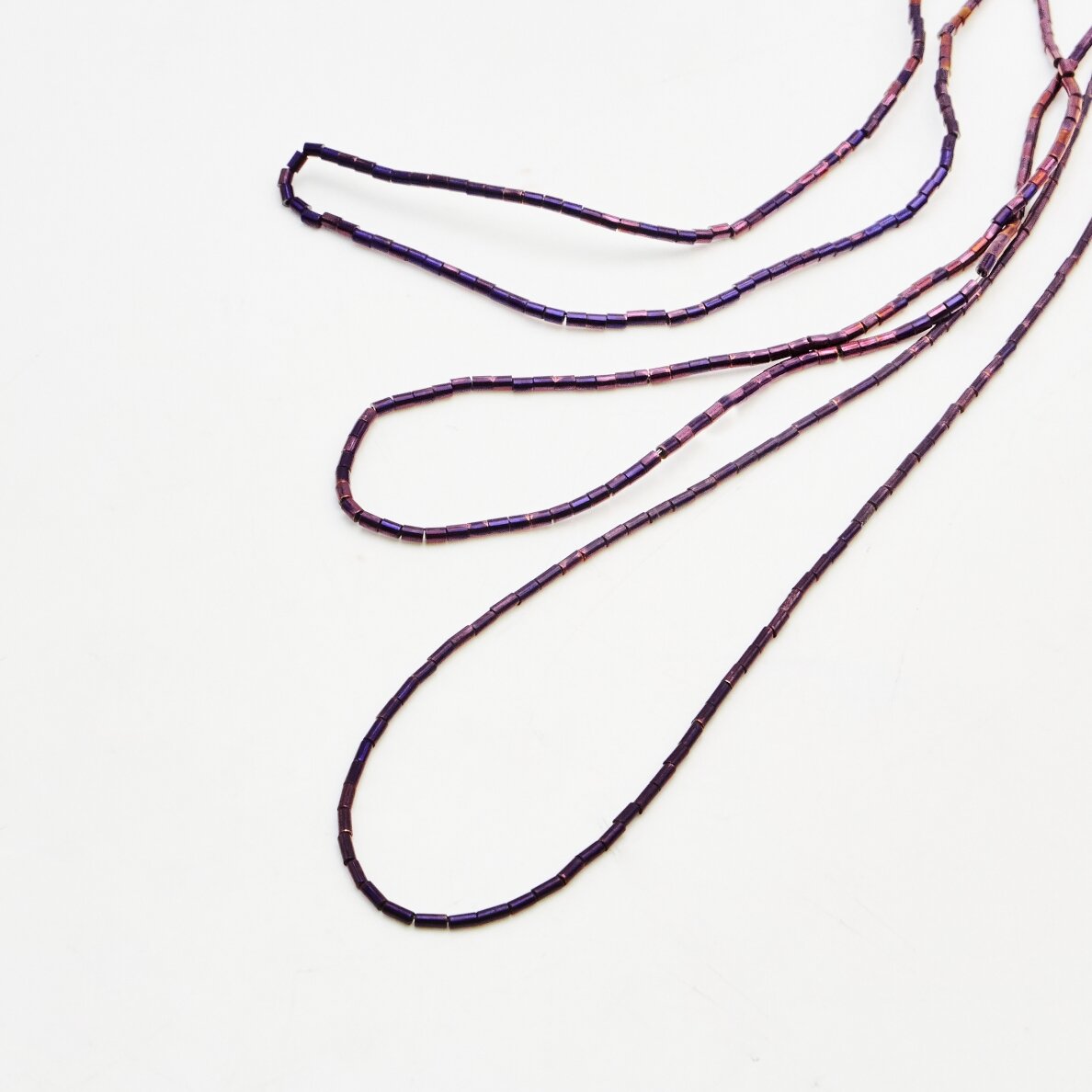 Hematite, Reconstituted, Tube Bead, Purple, 39-40 cm/strand, 1x2 mm