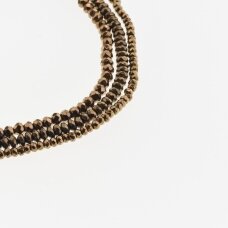 Hematite, Reconstituted, Faceted Abacus Rondelle Bead, Brown, 39-40 cm/strand, 3x2 mm