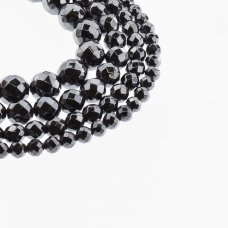 Hematite, Reconstituted, Faceted Round Bead, Black, 39-40 cm/strand, 2 mm