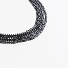 Hematite, Reconstituted, Flower Rondelle Bead, Black, 39-40 cm/strand, 3x2 mm