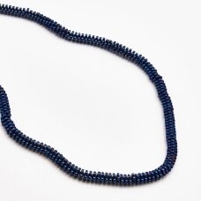 Hematyt, odzyskany, kształt kwiatu rondelle, niebieski kolor, 39-40 cm/sznur, 3x2 mm Hematyt, odzyskany, kształt kwiatu rondelle, niebieski kolor, 39-40 cm/sznur, 3x2 mm