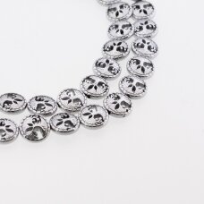Hematyt, odzyskany, kształt drzewa życia, wydrążony, niklu kolor, 39-40 cm/sznur, 12 mm Hematyt, odzyskany, kształt drzewa życia, wydrążony, niklu kolor, 39-40 cm/sznur, 12 mm