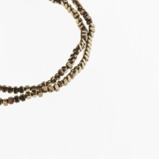 Hematite, Reconstituted, Puffed Triangle Rondelle Bead, Brown, 39-40 cm/strand, 3x2 mm