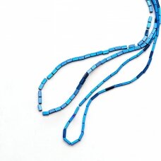 Hematyt, odzyskany, kształt rurki kwadratowej, niebieski kolor, 39-40 cm/sznur, 1x3 mm Hematyt, odzyskany, kształt rurki kwadratowej, niebieski kolor, 39-40 cm/sznur, 1x3 mm