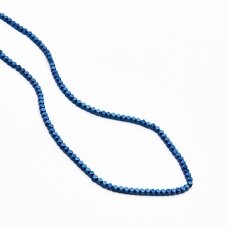 Hematyt, odzyskany, matowy, w postaci obciętego kształt sześcianu, niebieski kolor, 39-40 cm/sznur, 1.5x1.5 mm Hematyt, odzyskany, matowy, w postaci obciętego kształt sześcianu, niebieski kolor, 39-40 cm/sznur, 1.5x1.5 mm