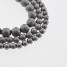 Hematyt, odzyskany, matowy, kształt okrągły, niklu kolor, 39-40 cm/sznur, 1.5 mm Hematyt, odzyskany, matowy, kształt okrągły, niklu kolor, 39-40 cm/sznur, 1.5 mm
