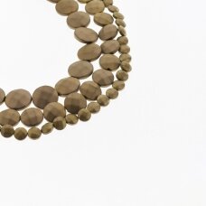 Hematite, Reconstituted, Matte Faceted Puffed Disc Bead, Brown, 39-40 cm/strand, 4 mm