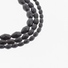 Hematite, Reconstituted, Matte Faceted Oval Bead, Black, 39-40 cm/strand, 3x5 mm