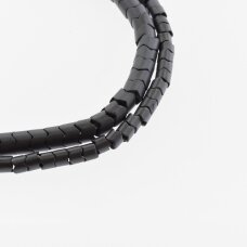 Hematite, Reconstituted, Matte Gear Rondelle Bead, Black, 39-40 cm/strand, 5x5 mm