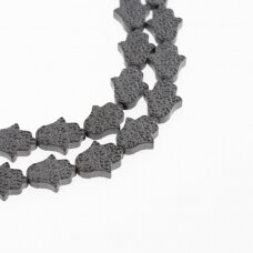 Hematyt, odzyskany, matowy, kształt częściowy, czarny kolor, 39-40 cm/sznur, 10x12 mm Hematyt, odzyskany, matowy, kształt częściowy, czarny kolor, 39-40 cm/sznur, 10x12 mm