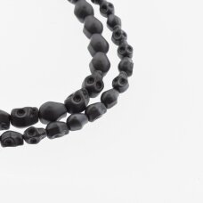 Hematite, Reconstituted, Matte Scull Bead, Black, 39-40 cm/strand, 4x6 mm