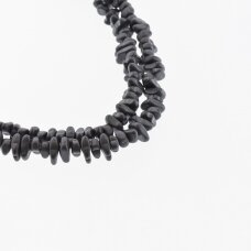 Hematite, Reconstituted, Matte Chip Bead, Black, 39-40 cm/strand, about 5-8 mm