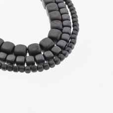 Hematite, Reconstituted, Matte Rounded Cube Bead, Black, 39-40 cm/strand, 2 mm