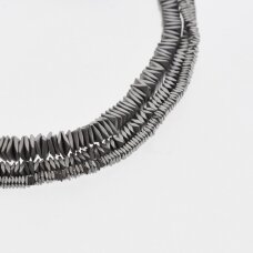 Hematyt, odzyskany, matowy, zgięty kształt kwadratu rondelle, niklu kolor, 39-40 cm/sznur, 2x1 mm Hematyt, odzyskany, matowy, zgięty kształt kwadratu rondelle, niklu kolor, 39-40 cm/sznur, 2x1 mm