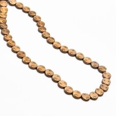 Hematyt, odzyskany, matowy, kształt symbolu yn-Yang, złoto khaki kolor, 39-40 cm/sznur, 10 mm Hematyt, odzyskany, matowy, kształt symbolu yn-Yang, złoto khaki kolor, 39-40 cm/sznur, 10 mm