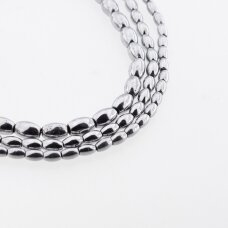 Hematyt, odzyskany, kształt owalny-ryżu, niklu kolor, 39-40 cm/sznur, 3x5, 4x8, 5x8 mm Hematyt, odzyskany, kształt owalny-ryżu, niklu kolor, 39-40 cm/sznur, 3x5, 4x8, 5x8 mm