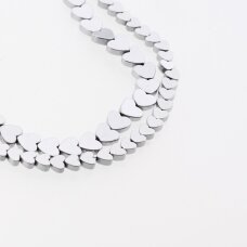 Hematyt, odzyskany, płaski kształt serca, niklu kolor, 39-40 cm/sznur, 4, 6 mm Hematyt, odzyskany, płaski kształt serca, niklu kolor, 39-40 cm/sznur, 4, 6 mm