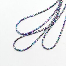 Hematyt, odzyskany, kształt sześciokątny rondelle, wielokolorowy, 39-40 cm/sznur, 2x1 mm