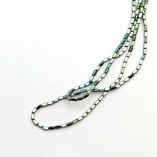 Hematyt, odzyskany, zaokrąglony kształt rurki kwadratowej, zielony kolor, 39-40 cm/sznur, 2x4 mm Hematyt, odzyskany, zaokrąglony kształt rurki kwadratowej, zielony kolor, 39-40 cm/sznur, 2x4 mm