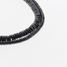 Hematite, Reconstituted, Bended Round Rondelle Bead, Black, 39-40 cm/strand, 4x1 mm