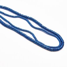 Hematyt, odzyskany, kształt wygiętego rondelle koła, niebieski kolor, 39-40 cm/sznur, 4x1 mm Hematyt, odzyskany, kształt wygiętego rondelle koła, niebieski kolor, 39-40 cm/sznur, 4x1 mm