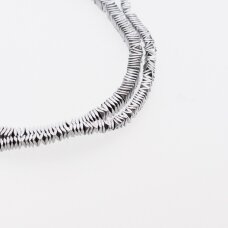 Hematyt, odzyskany, zgięty kształt kwadratu rondelle, niklu kolor, 39-40 cm/sznur, 2x1, 3x1, 4x1 mm Hematyt, odzyskany, zgięty kształt kwadratu rondelle, niklu kolor, 39-40 cm/sznur, 2x1, 3x1, 4x1 mm