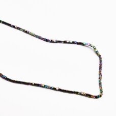 Hematyt, odzyskany, kształt trójkątny rondelle, wielokolorowy, 39-40 cm/sznur, 3x1 mm