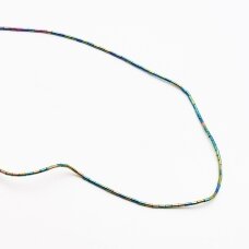 Hematyt, odzyskany, kształt rurki, wielokolorowy, 39-40 cm/sznur, 1x2 mm