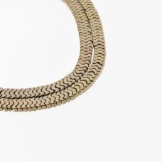 Hematite, Reconstituted, Flat "W" Bead, Brown, 39-40 cm/strand, 7x1 mm Hematite, Reconstituted, Flat "W" Bead, Brown, 39-40 cm/strand, 7x1 mm