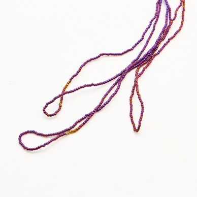 Hematyt, odzyskany, kształt okrągły, liliowy kolor, 39-40 cm/sznur, 1.5 mm